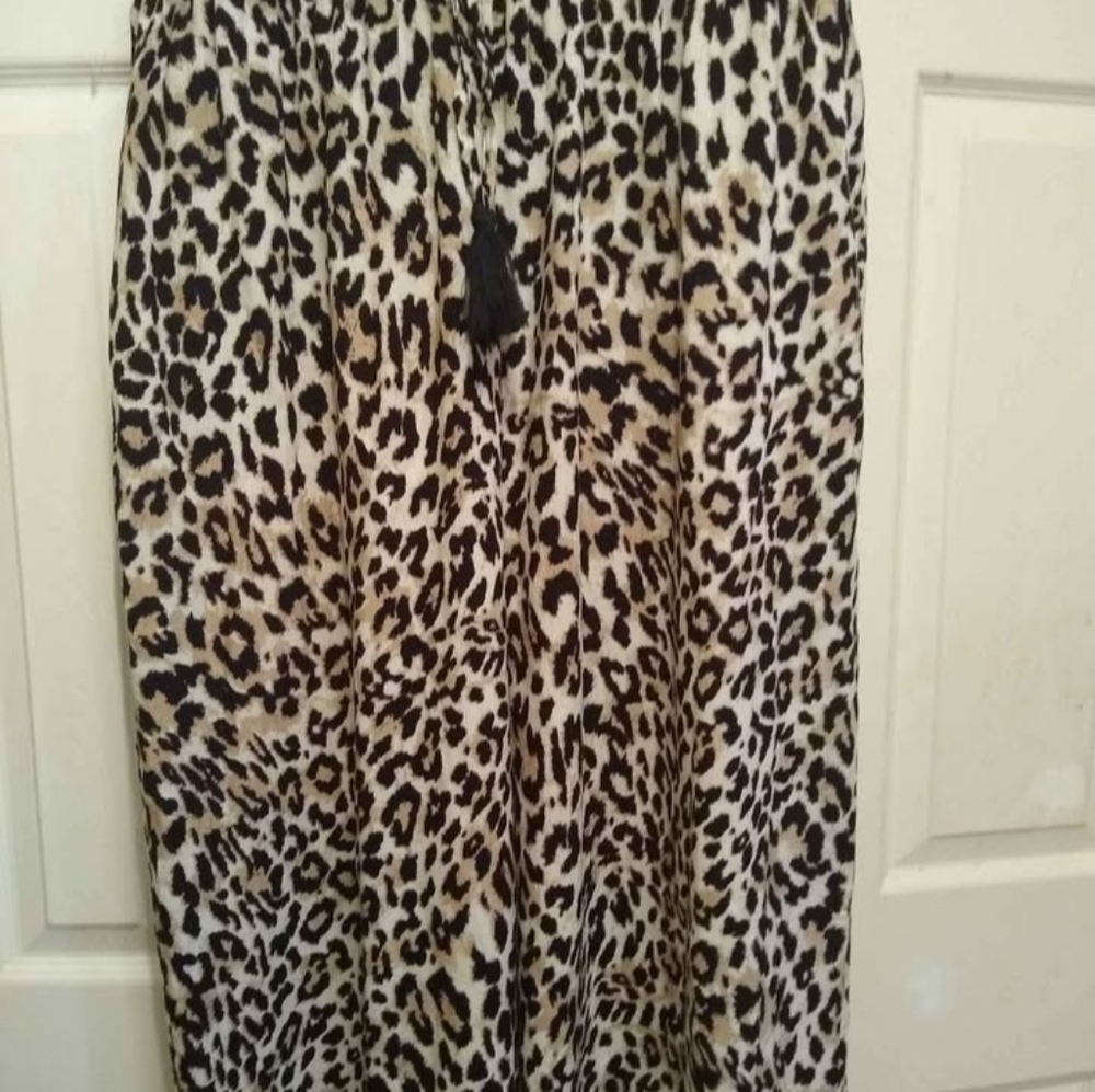 Women's Drawstring Leopard Print Pant